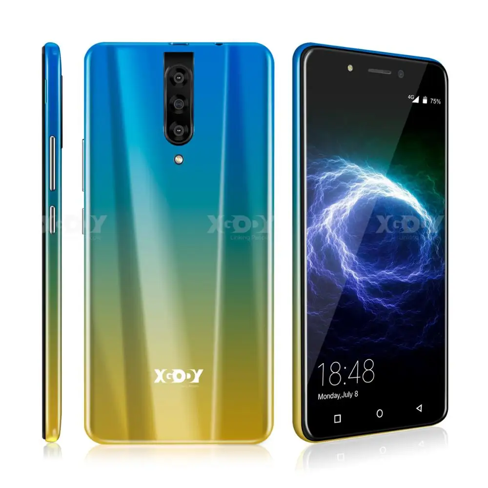 XGODY 4G смартфон с двумя sim-картами 5," 18:9 Android 9,0 2 Гб ОЗУ 16 Гб ПЗУ MTK6737 четырехъядерный процессор 5 Мп камера 2800 мАч WiFi мобильный телефон