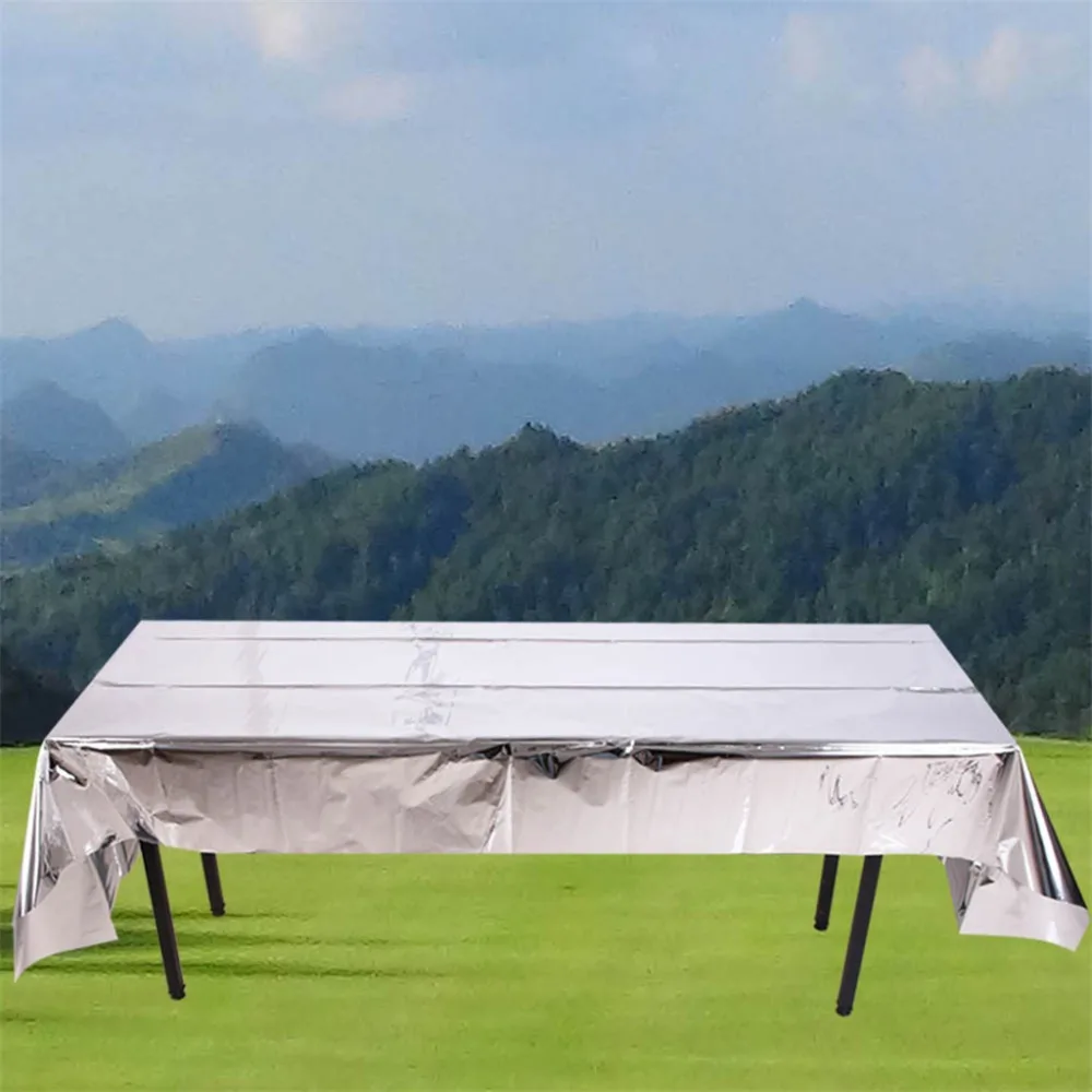 Leaveable Tablecloth Birthday Christmas Party Decoration Foil Tablecloth Rectangular Table Cloth Square on the Table Cover (3)