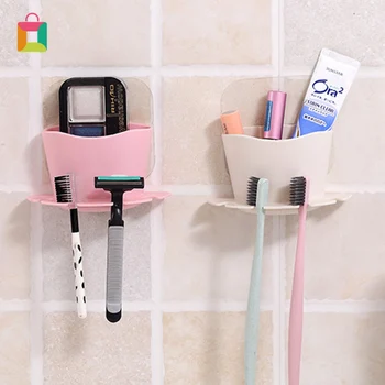 

Bathroom Wall Suction Cup Box Toothbrush Toothpaste Holder Storage Organizer Cozy