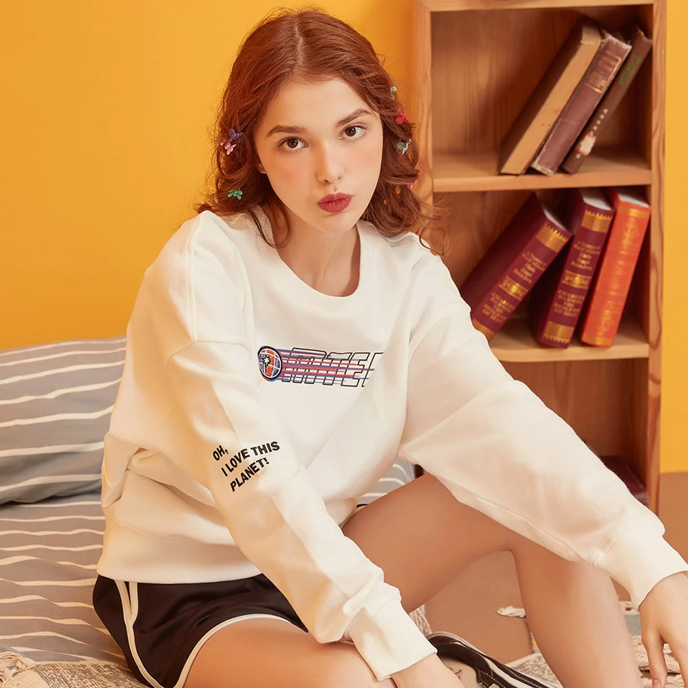 Metersbonwe MTEE Hoodies For Women Back Lace Up Streetwear Casual O Neck Sweatshirt 2019 New women Hip Pop Tops 720852 Metersbonwe MTEE Hoodies For Women Back Lace Up Streetwear Casual O Neck Sweatshirt 2019 New women Hip Pop Tops 720852