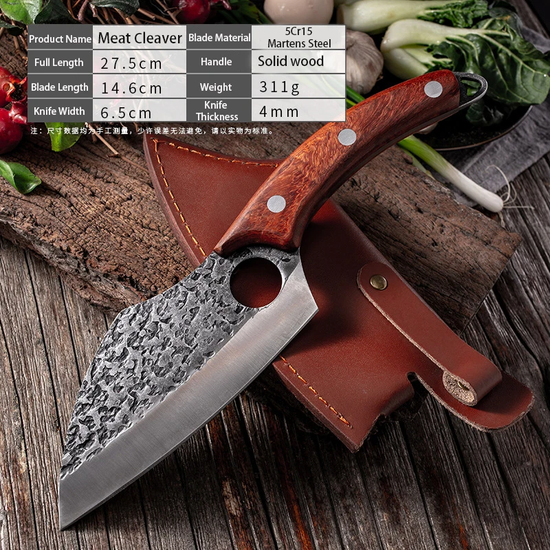 6 Inch Chef's Knife Stainless Steel Kitchen Knife Meat Bone Fish Vegetable Outdoor Camping Slicing Meat Cleaver Butcher Knife