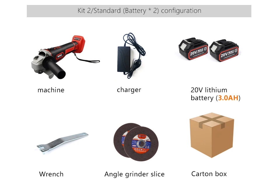 WOSAI аккумуляторная угловая шлифовальная машина 20V литий-ионный шлифовальный станок для резки электрическая угловая шлифовальная машина шлифовальные Мощность инструмент
