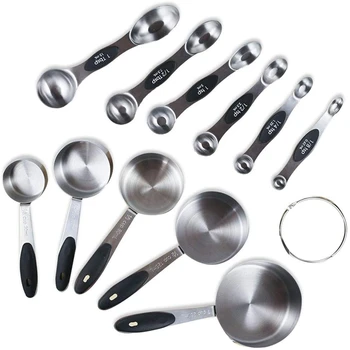 

Measuring Cups and netic Measuring Spoons Set,5x Measuring Cups & 6x Double Sided Stackable netic Measuring Spoons