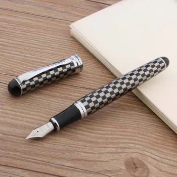 

JINHAO 750 Black White checkerboard lattice Medium Nib Fountain Pen