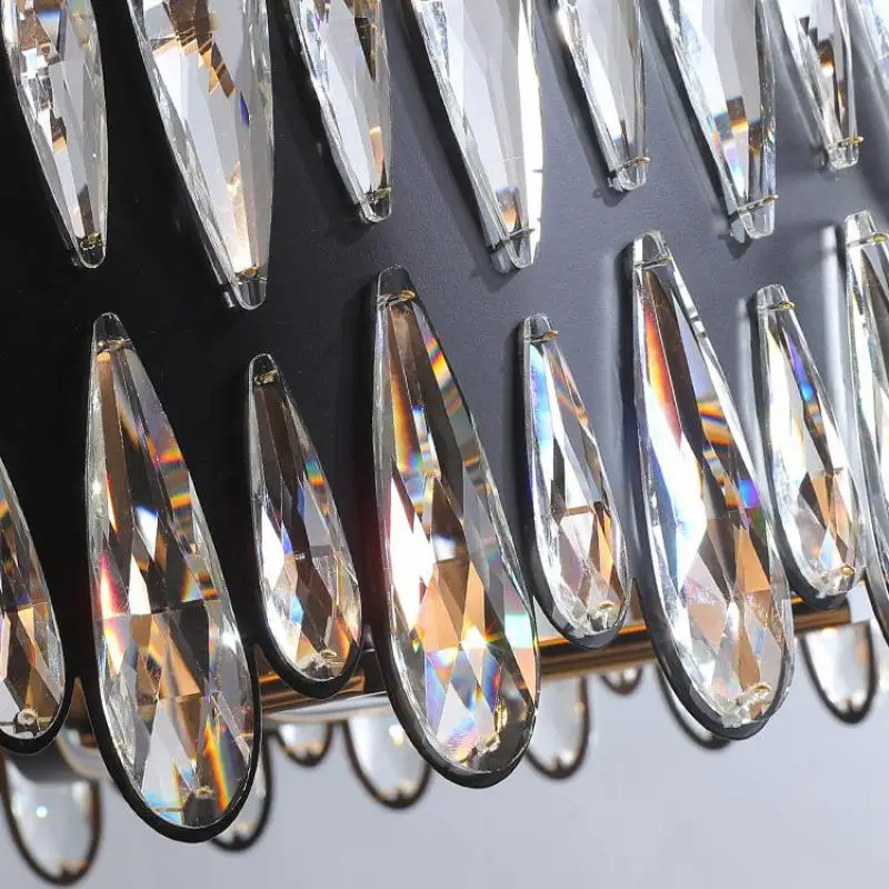 Люстра в скандинавском стиле черная хрустальная люстра для гостиной современный