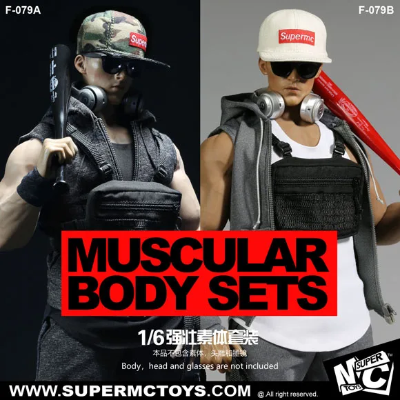 SUPERMC TOYS1/6 F-079 Мужская модная одежда с шапкой кроссовки модель для M34 M35 сильный мусль фигуры тела