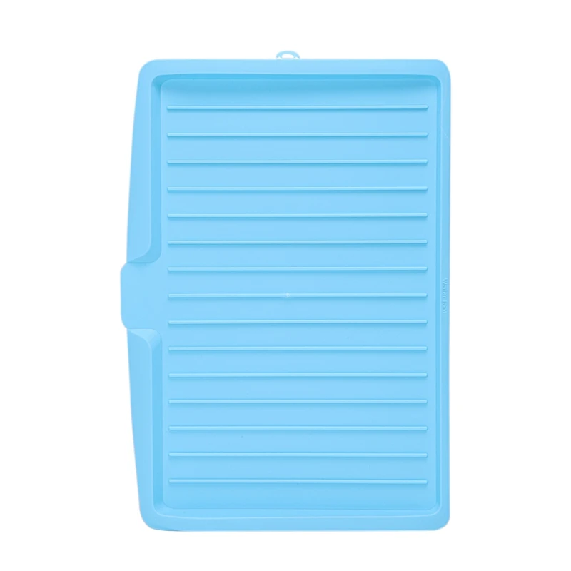 Blue Пластиковая сушилка для посуды, поддон, тарелка, столовые приборы, стойка для кухонной раковины, большой держатель - Цвет: Blue