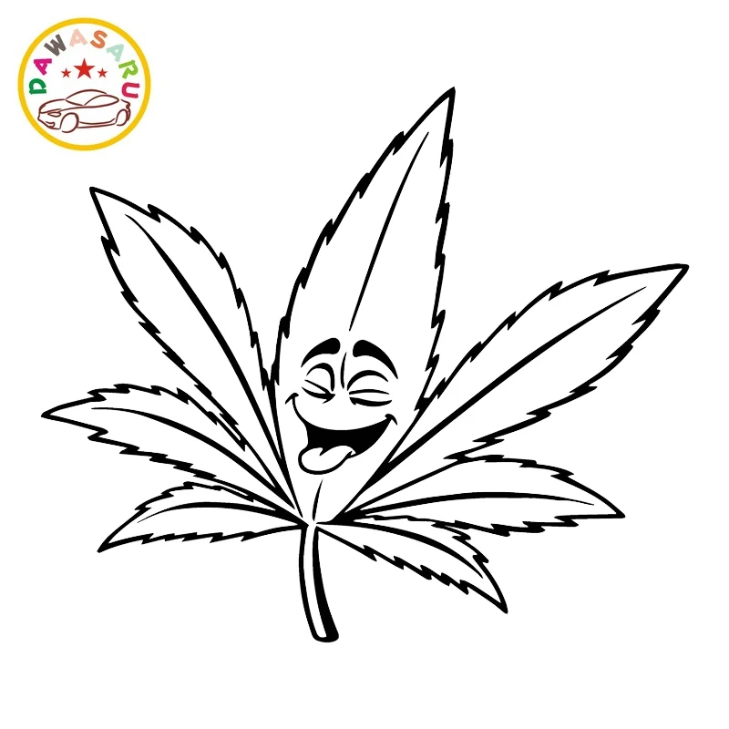 Smile Weed Face Высококачественная креативная аппликация для украшения автомобиля