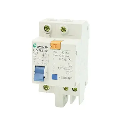 

AC 230V 32A 3KA 1P 1P+N Miniature Circuit Breaker DIN Rail DZ47LE-32