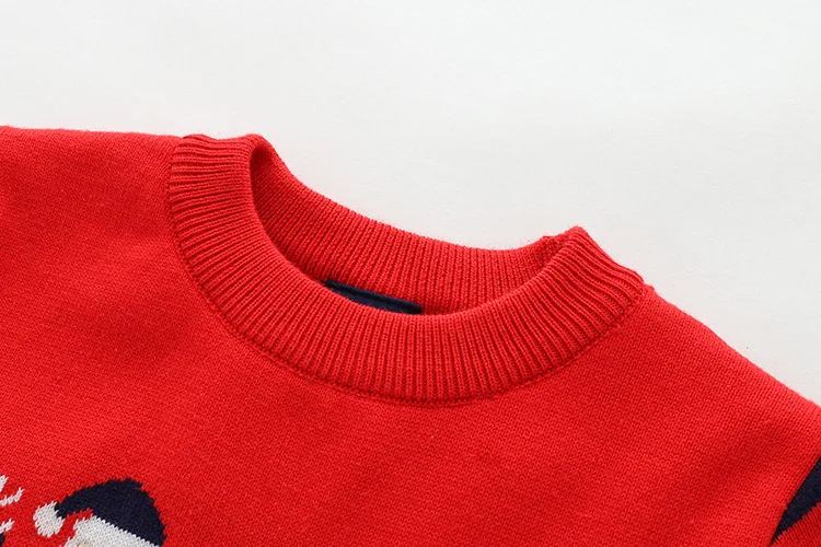 Новые осенние детские свитера с изображением рождественского оленя, снега вышивка зима для маленьких мальчиков топы для девочек свитер костюм в полоску вязаные наряды 3-7Years