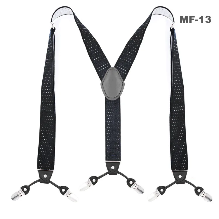 3.5cm Suspenders Для мужчин и женщин, 6 зажимов, рубашка для отдыха, 3,5 см, штаны, брюки с клипсой на Y-Back, подтяжки из искусственной кожи, эластичный сплав, металлическая головка, регулируемые подтяжки - Цвет: 3.5cm Suspenders