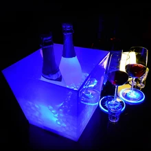 10л ведро льда шампанское, пиво, вино охладитель изменение цвета Светящийся большой светодиодный подзаряжаемый ведро льда напиток вино держатель 25*22,5 см