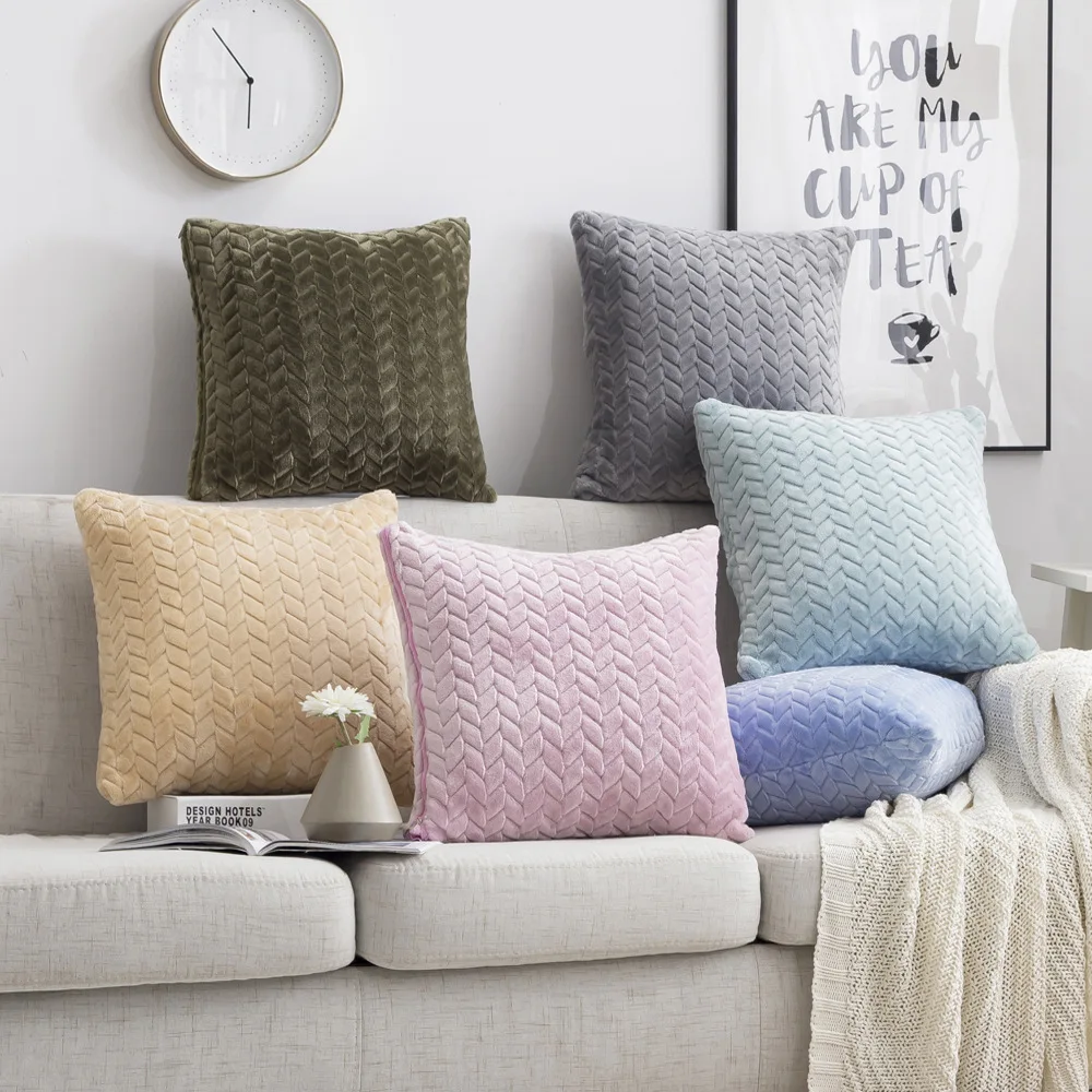 

Pillow Cover 45*45 Square Decorative Pillows Home Decor Velvet Cushion Cover For Living Room Bedroom Sofa Room Car Decoration