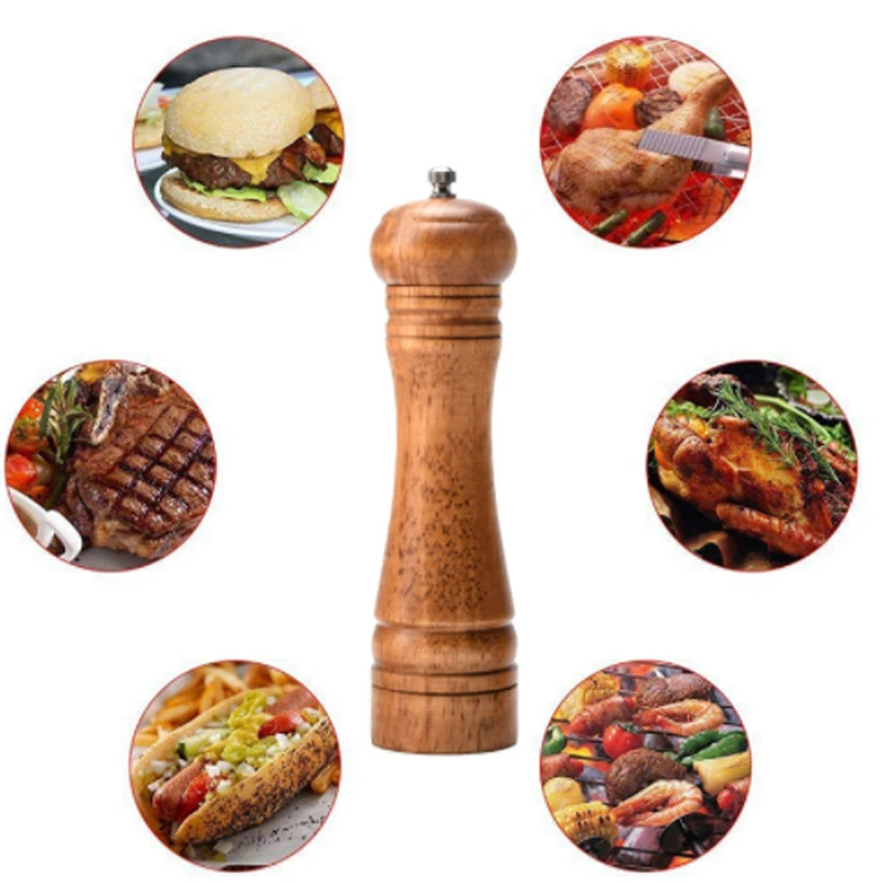 Quality Wood Manual Mills Creative Eco-friendly Multi-function Adjustable Pepper Salt Herb Spice Grinder Kitchen Cooking Tools