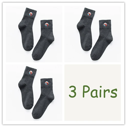 3 пар/упак. корейские Kawaii забавные Женские носочки рождественские подарки для женщин смайлики женские носки дропшиппинг - Color: 3 pairs