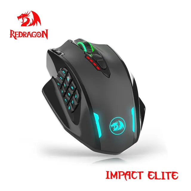 Redragon Impact Elite M913 RGB USB 2.4G Tetikus Permainan Wayarles 16000 DPI 16 butang Ergonomik boleh atur cara 1