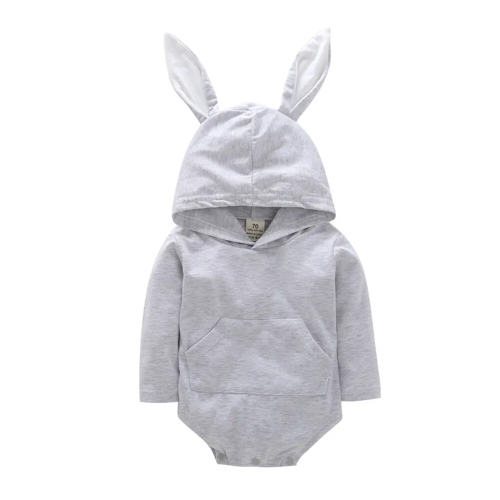 Пасхальные комплекты одежды для маленьких мальчиков и девочек, комбинезон с длинными рукавами, осенне-зимний комбинезон - Цвет: Серый
