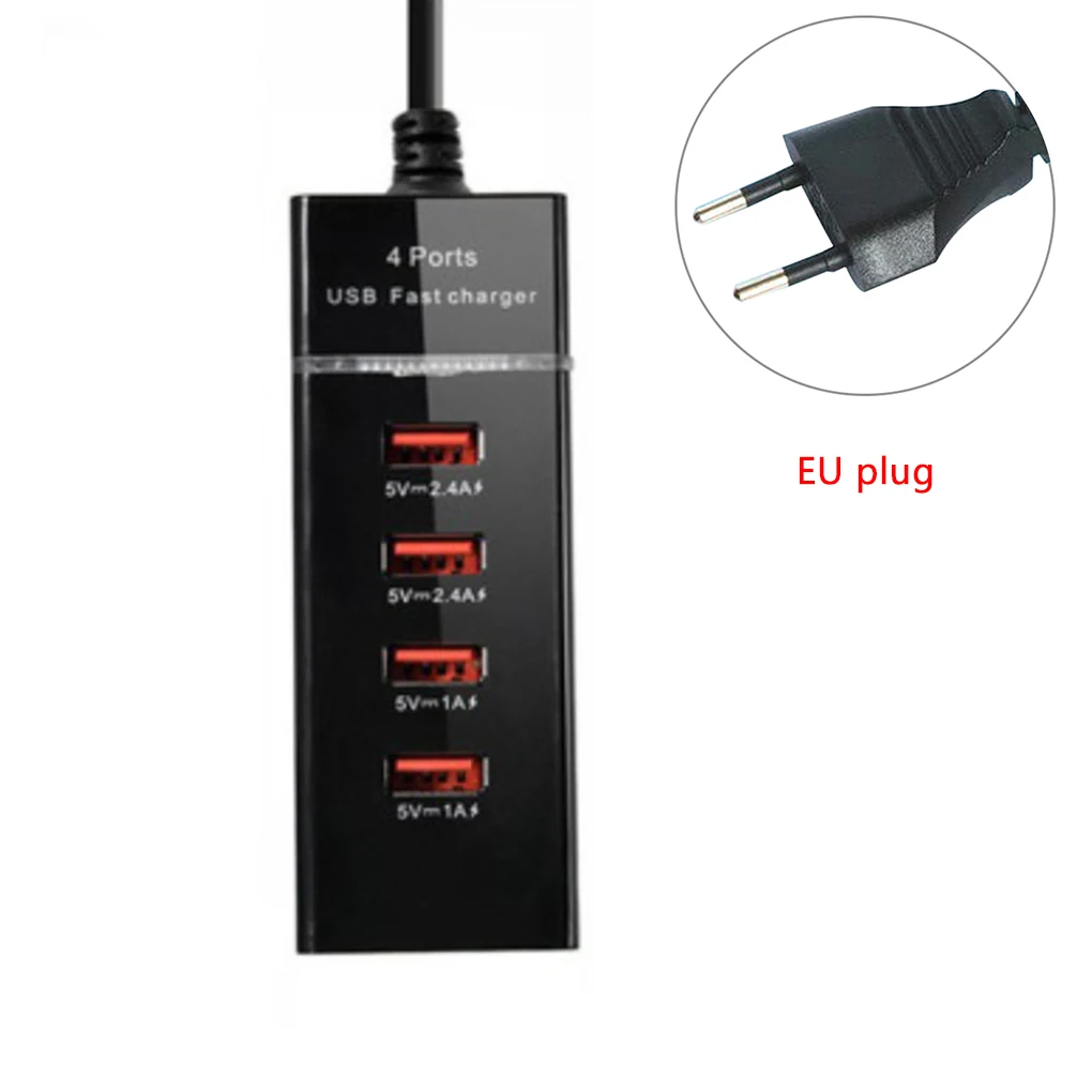 Универсальный usb-хаб, 4 порта usb, адаптер для быстрой зарядки, настенное зарядное устройство, штепсельная Вилка для телефонов, планшетов EM88