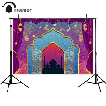 

Allenjoy photophone backgrounds arabic palace princess arch Ramadan Kareem lantern Eid Mubarak photography backdrop photobooth