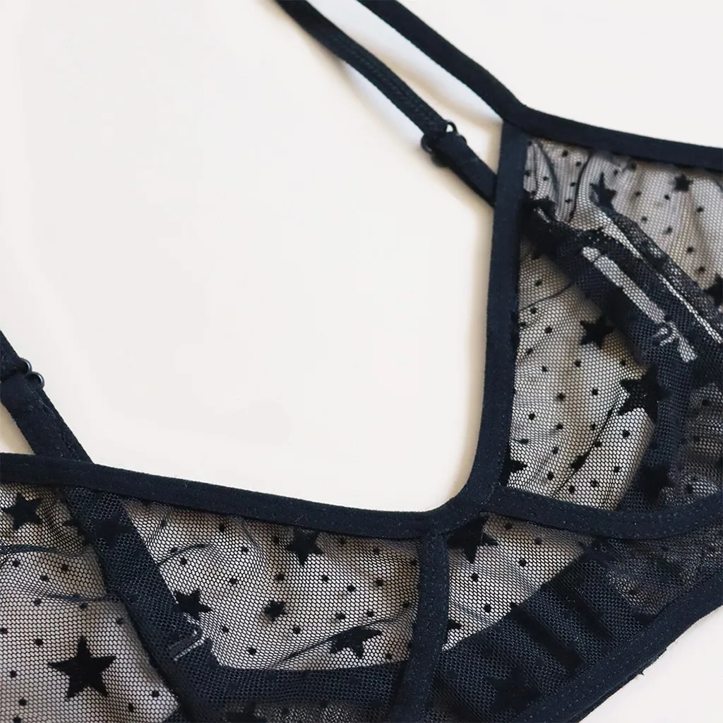 3 шт. сексуальное нижнее белье Babydoll женское кружевной бюстгальтер с принтом +