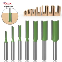 VACK 1/4 – fraises en carbure de tungstène, tige de 6mm, 2 cannelures, outils de travail du bois, ensemble de mèches de toupie pour bois