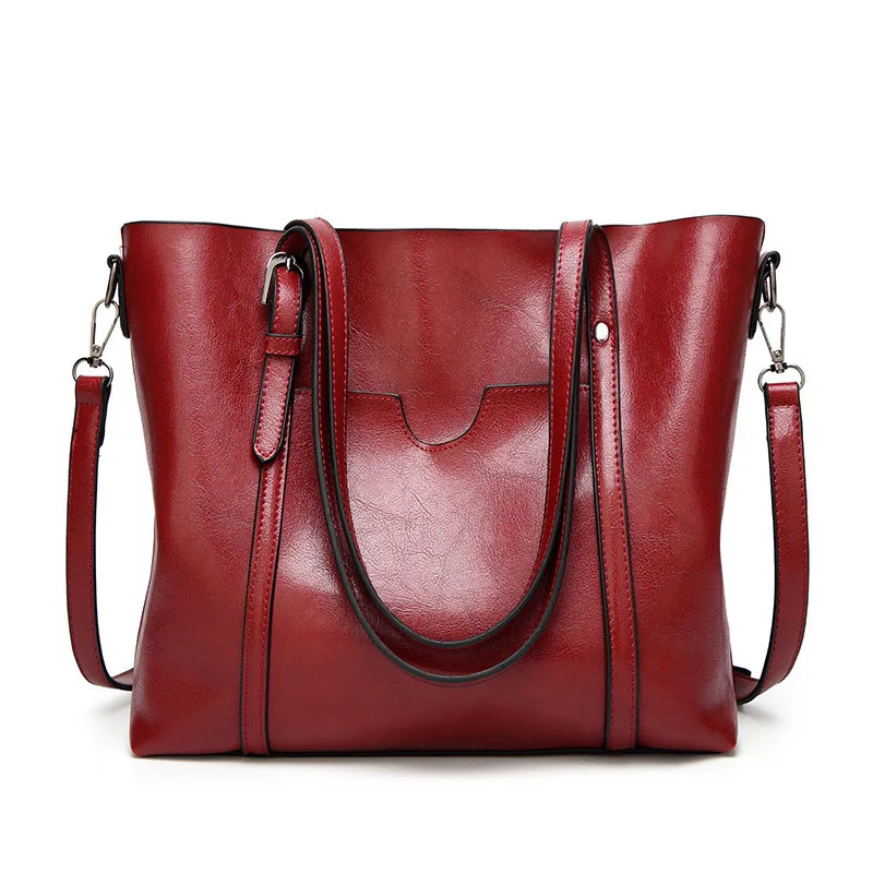 TTOU модная Большая вместительная женская сумка-тоут, качественная кожаная женская сумка на плечо, женская сумка для отдыха, женские сумки-мессенджеры - Цвет: Red