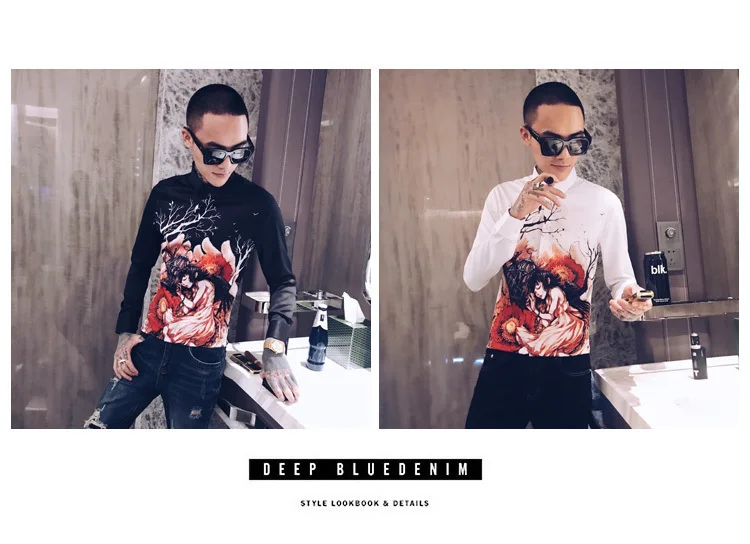 Роскошный смокинг для ночного клуба, модное платье, Camisa Hombre, Повседневная приталенная рубашка, Мужская Уличная рубашка с цветочным принтом, мужская рубашка, Camisas Hombre