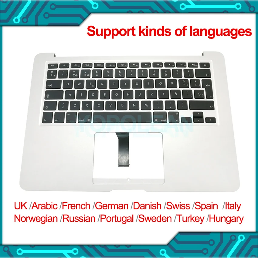 Топ чехол для MacBook Air 13 &quotA1466 + клавиатура US UK Французский Швейцарский Испания Германия Италия Португалия