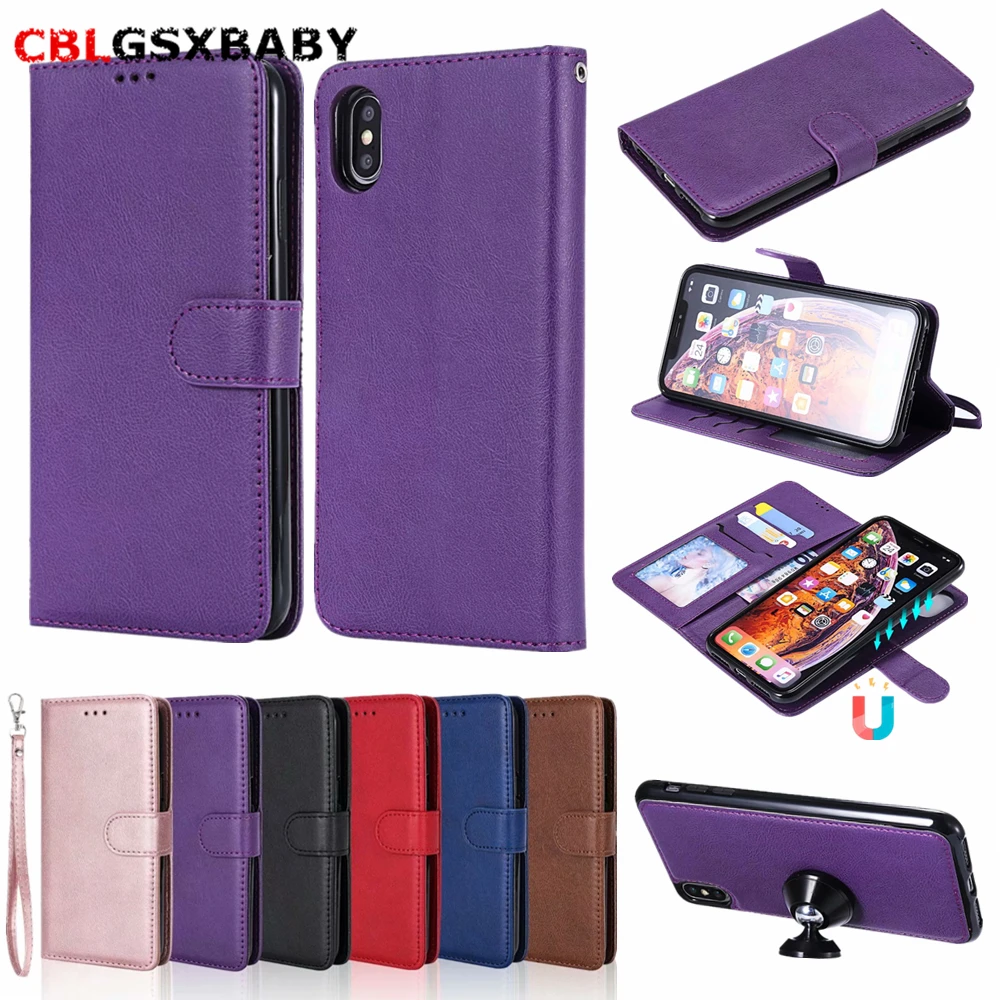 

2 in 1 Phone Case For iphone 11 Pro Max XR XS MAX X 8 7 6 6S Plus 5 5S SE Case Multifunction Leather Wallet Magnetic Back Cover