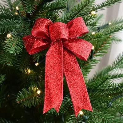 13 см бант Рождественская елка Новогоднее украшение Золотой Серебряный Красный Рождественский бант украшение для нового года
