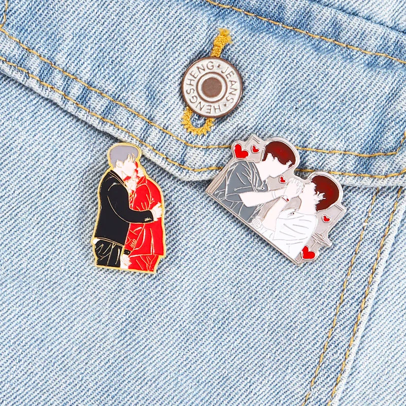 

Kpop Bangtan Boys Member Jungkook and V Lapel Pins Metal Badge Brooch Accessories Jewelry Gift for Fans Collection Accessories