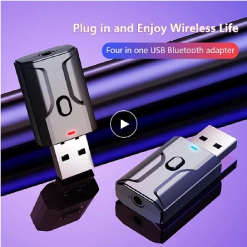 Receptor y transmisor de Audio Bluetooth 5,0, adaptador USB para TV, PC, coche, altavoz auxiliar, Plug And Play