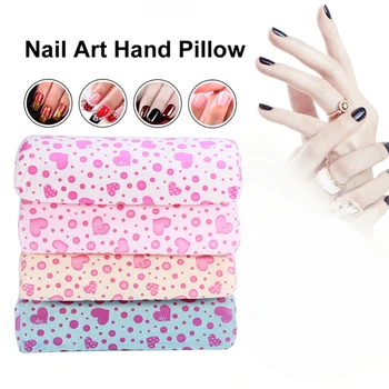 

Love Heart Printing Hand Pillow Soft Hand Cushion Rest Pillow Manicure Care Nail Art Tools Design Column Semicircular Nail Salon