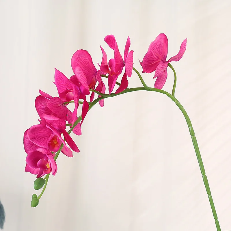 9 головок, искусственные цветы, настоящее прикосновение, Искусственный Мотылек, Орхидея, Бабочка, Орхидея для нового дома, дома, свадьбы, праздника, украшения - Цвет: Light purple