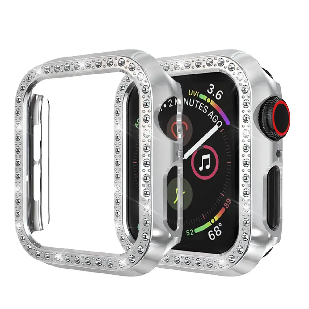 Защитный чехол для Apple Watch, версии 5/4/3/2/1 40 мм 44 расположен в городе дрель ПК Материал чехол s для наручных часов iWatch, версия 3, 2, 42 мм, 38 мм - Цвет: SILVER