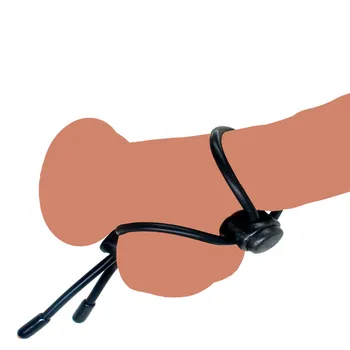 Silicone comfortable adjustable pull delay ring lock thin ring lock string to attract penis ring men's sex products 4