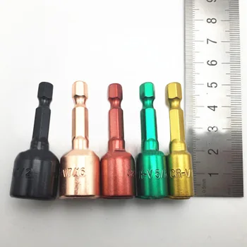 

1/4 5/16 & 3/8 7/16 Socket Magnetic Nut Driver Adapter Drill Bit Parts Hex Shank