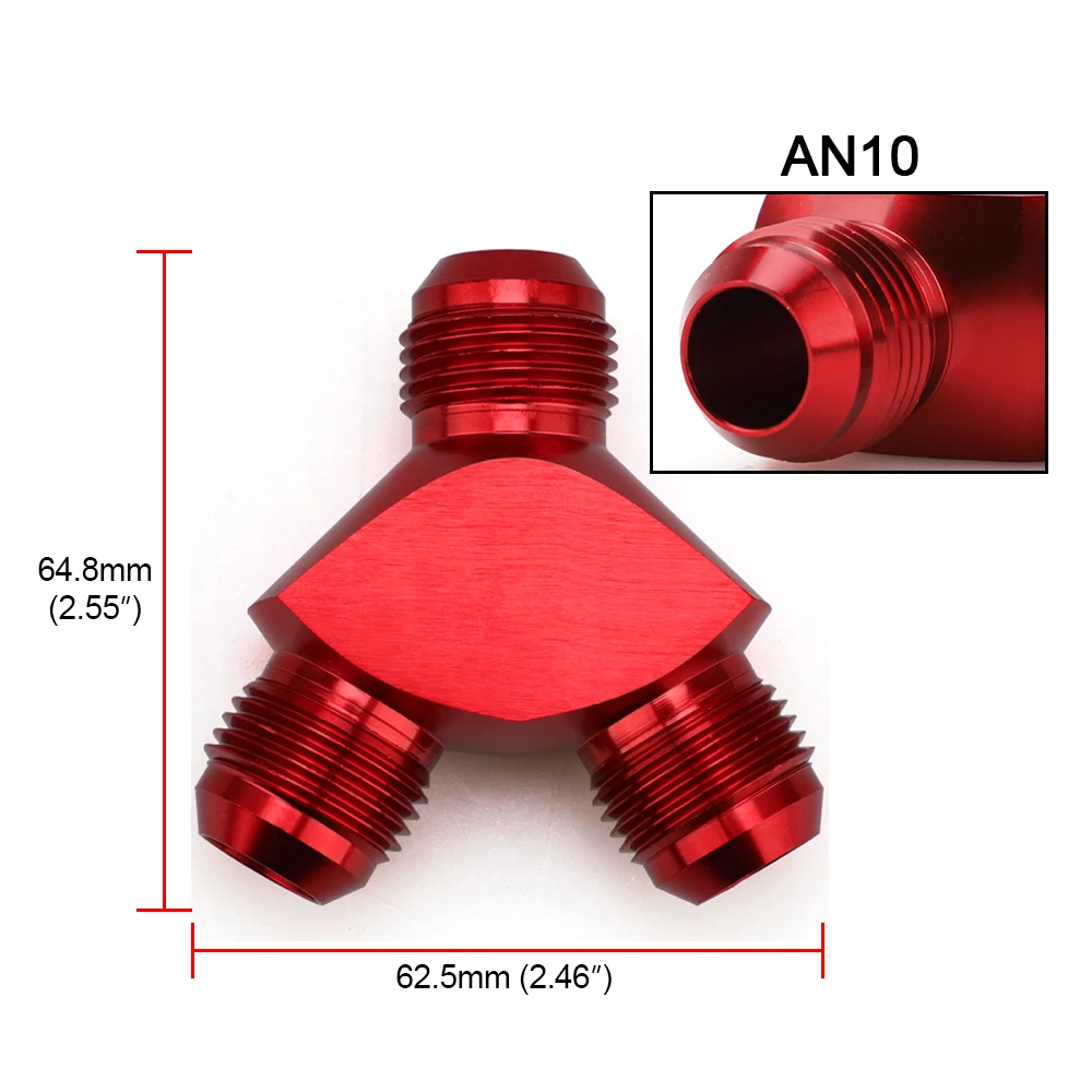 Алюминиевый Y блок Adapte AN6 AN8 AN10 r фитинги адаптер Черный Y Тип нефтяной трубы соединение