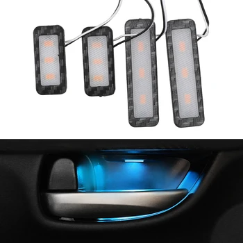 

4Pcs LED Car Inner Bowl Light Decorative Lights Armrest Interior Door Handle Lighting Car Styling Auto Atmosphere Lamp Universal