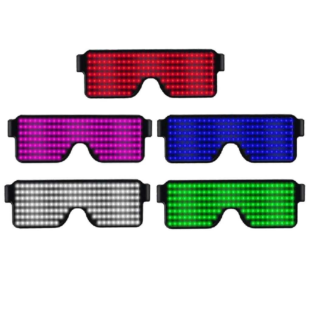 

Shutter EL Wire Neon Rave Glasses Flashing LED Sunglasses Light Up Costumes for EDM, Party