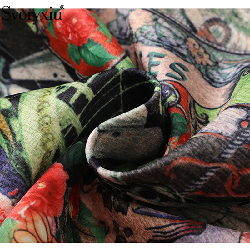 Svoryxiu Autumn Winter Designer Vintage Flower