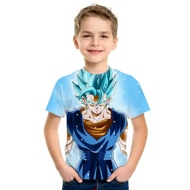 Детская футболка с изображением дракона и шарика Z goku Saiyan, Детская футболка с 3D-принтом, Детская футболка, модная футболка для мужчин и девочек - Цвет: PT-233
