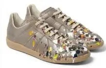 

High Quality Men Fashion Black White leather paint splatter Low Top Casual Shoes Unisex Luxury Brand Spring Autumn Flat Shoes