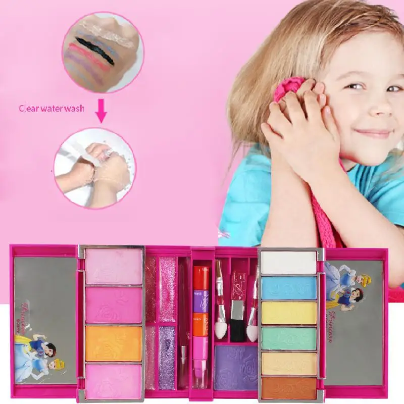 

Disney Princess Powder Box Kids Professional Cosmetics Toy Beauty Fashion Pretend Play Baby Game Children Makeup Toys For Girls