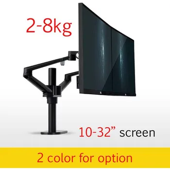 

OL-2 10-32" aluminum double arm dual monitor desktop stand screen table holder computer mount 360 rotate clamp grommet base