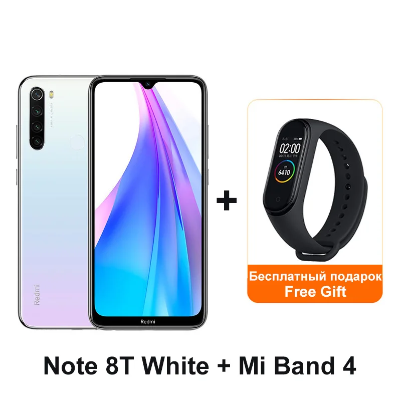 Xiaomi Redmi Note 8T 8 T, 4 ГБ, 64 ГБ, NFC, Смартфон Snapdragon 665, четыре ядра, 48мп, камера заднего вида, 6,3 дюйма, 4000 мАч, глобальная версия - Цвет: Белый