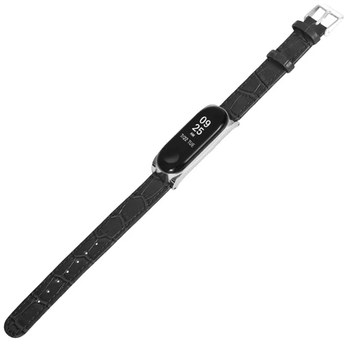 Кожаный ремешок браслет ремешок с металлическим чехлом для Xiaomi Mi Band 4 OUJ99