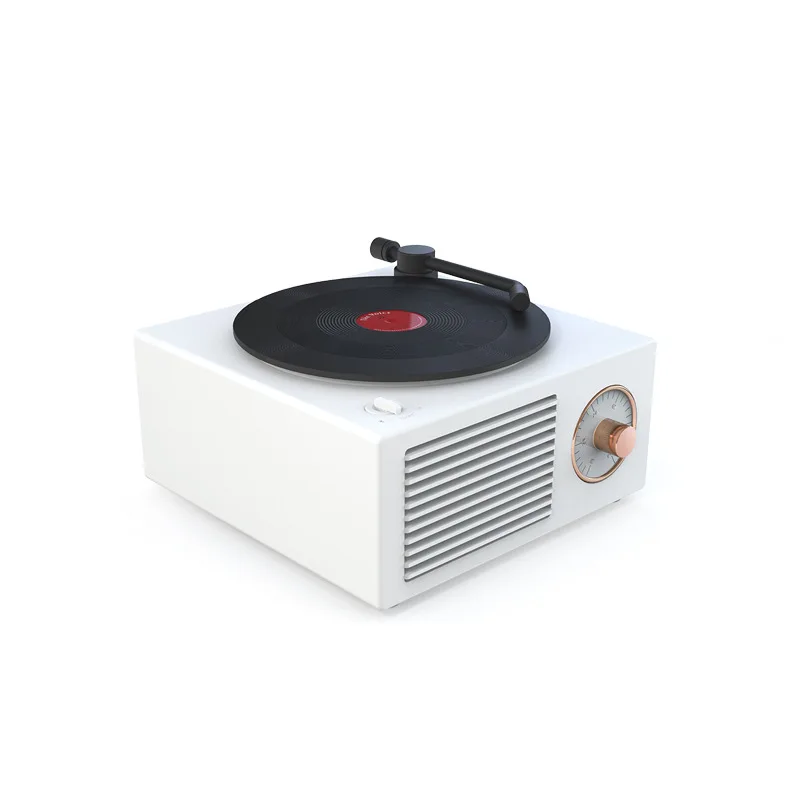 1pc Music Box Type Bluetooth Stereo Wireless Vintage Retro Microphone Speaker HIFI Aux Support Portable Record Player Shape | Электроника