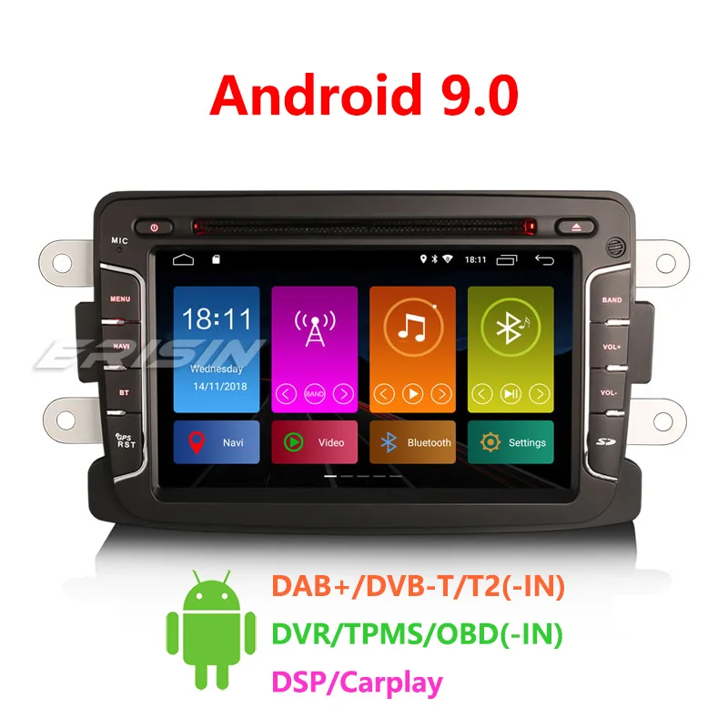 Erisin ES3029D DSP Carplay Android 9 0 Автомагнитола стерео для Renault Dacia Duster Sandero 7 дюймов gps wifi