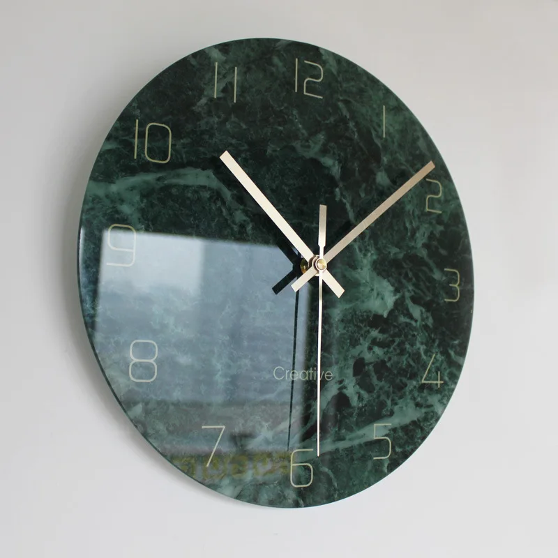 Мраморные часы простые современные дизайнерские настенные часы кухонное искусство индивидуальная Мода зеркало подвесная Декоративная скатерть аксессуары